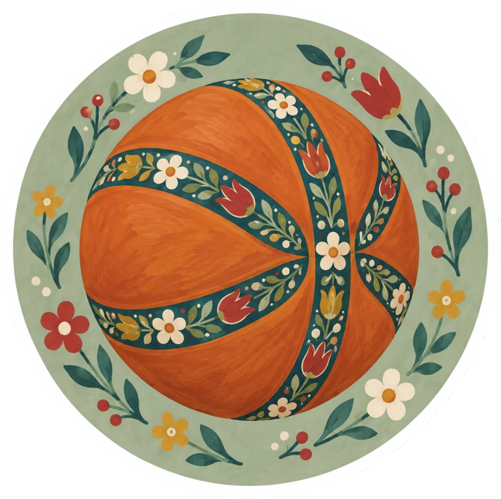 Folk-Floral Basketball