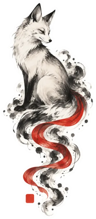 Fox Spirit With a Bookmark Tail