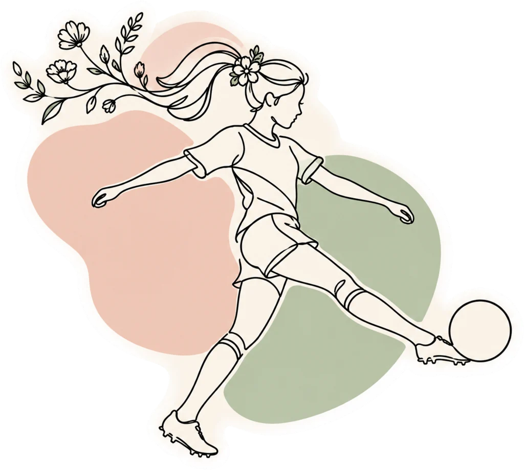 One-Line Soccer Girl