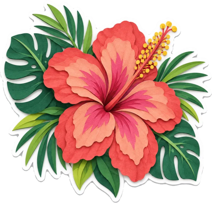 Paper-Cut Hibiscus
