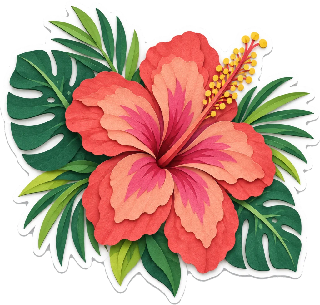 Paper-Cut Hibiscus