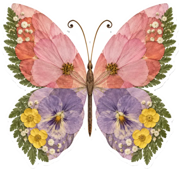Pressed-Flower Butterfly